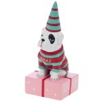 Lot de 2 chien santa chapeau multicolores en rsine