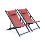 Lot de 2 chiliennes en aluminium terracotta Lot de 2 chiliennes en aluminium terracotta