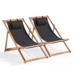 Lot de 2 chiliennes eucalyptus noir Lot de 2 chiliennes eucalyptus noir
