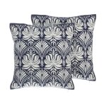 Lot de 2 coussin décoratifs en tissu bleu 45x12cm Lot de 2 coussin décoratifs en tissu bleu 45x12cm