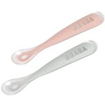 Lot de 2 cuillres en silicone 1er ge old pink