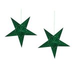 Lot de 2 décorations suspendues led Étoile 45 cm vert émeraude Lot de 2 décorations suspendues led Étoile 45 cm vert émeraude