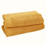Lot de 2 draps de bain 500 g / m� caramel 70x130 cm