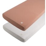 Lot de 2 draps housse en coton pour lit bb