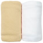 Lot de 2 draps housses jersey 60x120 cm coton bio blanc / jaune