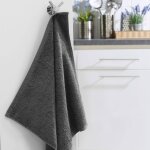 Lot de 2 essuie - mains en coton gris fonc 50x50cm