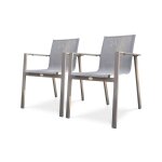 Lot de 2 fauteuils de jardin en aluminium et toile plastifie