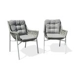 Lot de 2 fauteuils de jardin - blanc