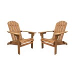 Lot de 2 fauteuils de jardin en bois eucalyptus naturel