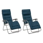 Lot de 2 fauteuils relax zéro gravité en acier bleu Lot de 2 fauteuils relax zéro gravité en acier bleu