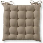 Lot de 2 galettes de chaise 40x40 marron taupe en coton Lot de 2 galettes de chaise 40x40 marron taupe en coton