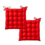 Lot de 2 galettes de chaise 40x40 rouge griotte en coton Lot de 2 galettes de chaise 40x40 rouge griotte en coton