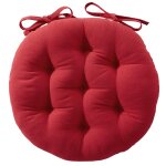 Lot de 2 galettes en coton rouge griotte ronde