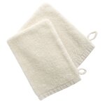 Lot de 2 gants de toilette 15x20 blanc cru en coton 480 g / m