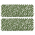Lot de 2 haies artificielles extensibles feuilles radis pe marron vert Lot de 2 haies artificielles extensibles feuilles radis pe marron vert