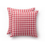 Lot 2 housse de coussin en coton  carreaux rouge 45x45 cm