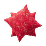 Lot de 2 housses de coussin de nol en coton rouge 45x45 cm