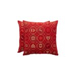 Lot de 2 housses de coussin de nol en coton rouge 45x45 cm