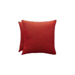 Lot de 2 housses de coussin de nol en coton rouge 45x45 cm