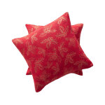 Lot de 2 housses de coussin de nol en coton rouge 45x45 cm