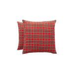 Lot de 2 housses de coussin de nol en coton rouge 45x45 cm