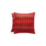Lot de 2 housses de coussin de nol en coton rouge 45x45 cm