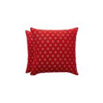 Lot de 2 housses de coussin de nol en coton rouge 45x45 cm