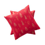 Lot de 2 housses de coussin de nol en coton rouge et or 45x45 cm