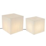 Lot de 2 lampadaires extérieur blancs carrés ip44 Lot de 2 lampadaires extérieur blancs carrés ip44