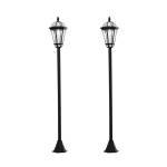 Lot de 2 lampadaires extrieurs solaires 15 lm  18, 5 x 129h cm noir