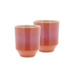 Lot de 2 mugs violet et orange 18 cl