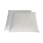 Lot de 2 oreillers mmoire de forme bio mousse blanc 60x60 cm