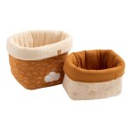 Lot de 2 panires de rangement en double gaze de coton