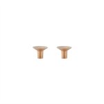 Lot de 2 patères beige en laiton ø2, 7xh2, 2cm Lot de 2 patères beige en laiton ø2, 7xh2, 2cm