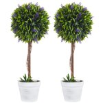 Lot de 2 plantes artificielles h. 60 cm fleurs lavande jeune pousse pot Lot de 2 plantes artificielles h. 60 cm fleurs lavande jeune pousse pot
