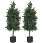 Lot de 2 plantes artificielles sapins c�dre h. 90 cm pot inclus