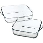 Lot de 2 plats à four carré en verre 22cm et 28cm Lot de 2 plats à four carré en verre 22cm et 28cm