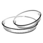 Lot de 2 plat à tarte en verre 26cm et 32cm Lot de 2 plat à tarte en verre 26cm et 32cm