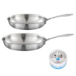 Lot de 2 poles inox 24 et 28cm, 1 pierre d'argent citron 300 g (ent