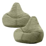 Lot de 2 poufs inclinables velours ctel vert sauge