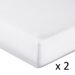 Lot de 2 protège - matelas imperméables coton blanc 90x200 cm Lot de 2 protège - matelas imperméables coton blanc 90x200 cm