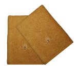 Lot de 2 serviettes éponge 50x90 cm coton bio ambre Lot de 2 serviettes éponge 50x90 cm coton bio ambre