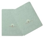 Lot de 2 serviettes éponge 50x90 cm coton bio aqua Lot de 2 serviettes éponge 50x90 cm coton bio aqua