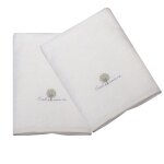 Lot de 2 serviettes éponge 50x90 cm coton bio ecru Lot de 2 serviettes éponge 50x90 cm coton bio ecru