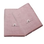 Lot de 2 serviettes éponge 50x90 cm coton bio rose Lot de 2 serviettes éponge 50x90 cm coton bio rose