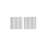Lot de 2 serviettes de table rayée bleu en coton organique h45x45cm Lot de 2 serviettes de table rayée bleu en coton organique h45x45cm