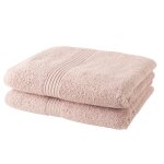 Lot de 2 serviettes de toilette 100% coton rose 50x90 Lot de 2 serviettes de toilette 100% coton rose 50x90