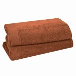 Lot de 2 serviettes de toilette 500 g / m� auburn 50x90 cm