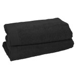Lot de 2 serviettes de toilette 500 g / m² carbone 50x90 cm Lot de 2 serviettes de toilette 500 g / m² carbone 50x90 cm