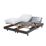 Lot de 2 sommiers relaxation lectrique avec matelas, noir, 80x200 cm